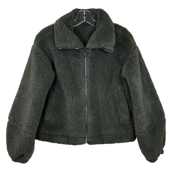 Lululemon - Women’s ‘Cinchable’ Fleece Zip-Up Jacket, Dark Olive - Green, Size 2 - Picture 3 of 16